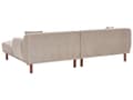 Miniatyrbillede 7 af 11: Hjørnesofa med Chaiselong Taupe Polyester 3 Personers Sofa L Formet Dyb Sofahjørne Siddemøbel Blød Stofsofa med Fodskammel Venstrevendt