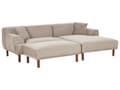 Miniatyrbillede 8 af 11: Hjørnesofa med Chaiselong Taupe Polyester 3 Personers Sofa L Formet Dyb Sofahjørne Siddemøbel Blød Stofsofa med Fodskammel Venstrevendt