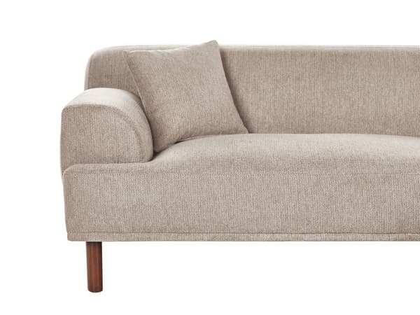 Hjørnesofa med Chaiselong Taupe Polyester 3 Personers Sofa L Formet Dyb Sofahjørne Siddemøbel Blød Stofsofa med Fodskammel Venstrevendt