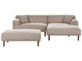 Miniatyrbillede 1 af 11: Hjørnesofa med Chaiselong Taupe Polyester 3 Personers Sofa L Formet Dyb Sofahjørne Siddemøbel Blød Stofsofa med Fodskammel Venstrevendt