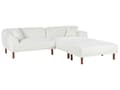 Miniatyrbillede 9 af 11: Hjørnesofa med Chaiselong Hvid Boucle 3 Personers Sofa L Formet Dyb Sofahjørne Siddemøbel Blød Stofsofa med Fodskammel Venstrevendt