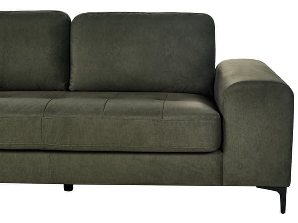Hörnsoffa Mörkgrön Sammet L-Formad Minimalistiskt Vardagsrum