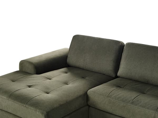Hörnsoffa Mörkgrön Sammet L-Formad Minimalistiskt Vardagsrum