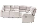 Miniatyrbilde 8 av 11: Hjørnesofa med hvilefunksjon Lys Beige Stoff 5-seter Elektrisk USB-utgang Oppbevaring Armlener Koppholder