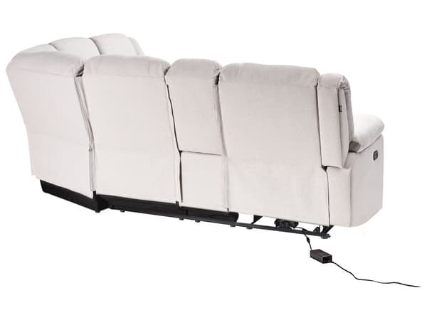 Hjørnesofa med hvilefunksjon Lys Beige Stoff 5-seter Elektrisk USB-utgang Oppbevaring Armlener Koppholder