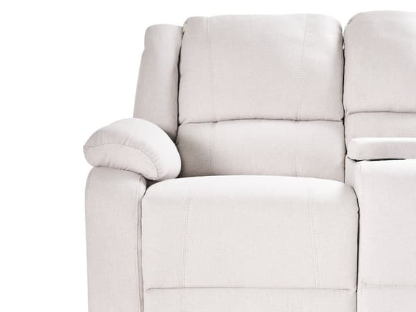 Hjørnesofa med hvilefunksjon Lys Beige Stoff 5-seter Elektrisk USB-utgang Oppbevaring Armlener Koppholder