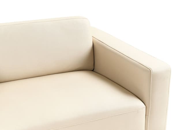 3-seters Sofa Beige Kunstskinn Polyester Justerbar Rygg Høyde Moderne Stil