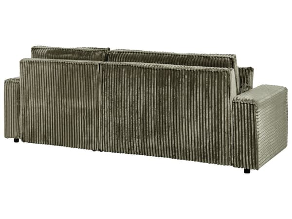 Hjørnesovesofa Grønn Kordfløyel 2-seter L-form Venstrevendt Uttrekkbar sovefunksjon Puter Moderne design Sofa Stue