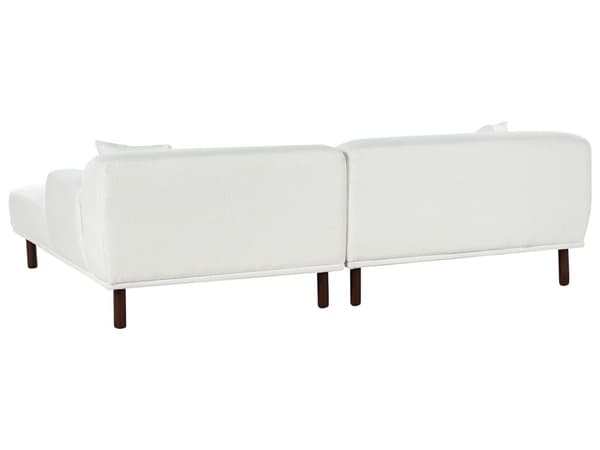 Venstrevendt Hjørnesofa i Boucle Hvit Vannavvisende Trekk 4-seter Minimalistisk Stil