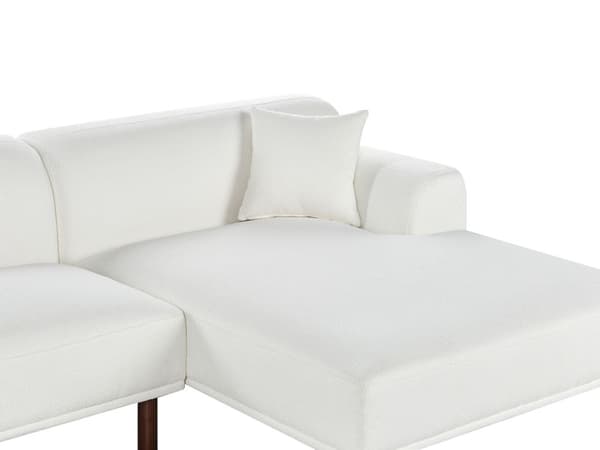 Venstrevendt Hjørnesofa i Boucle Hvit Vannavvisende Trekk 4-seter Minimalistisk Stil