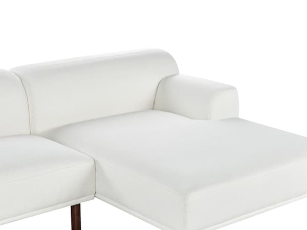 Venstrevendt Hjørnesofa i Boucle Hvit Vannavvisende Trekk 4-seter Minimalistisk Stil