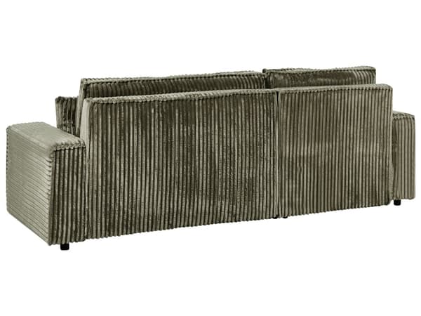 Hjørnesovesofa Grønn Kordfløyel 2-seter L-form Høyrevendt Uttrekkbar sovefunksjon Puter Moderne design Sofa Stue