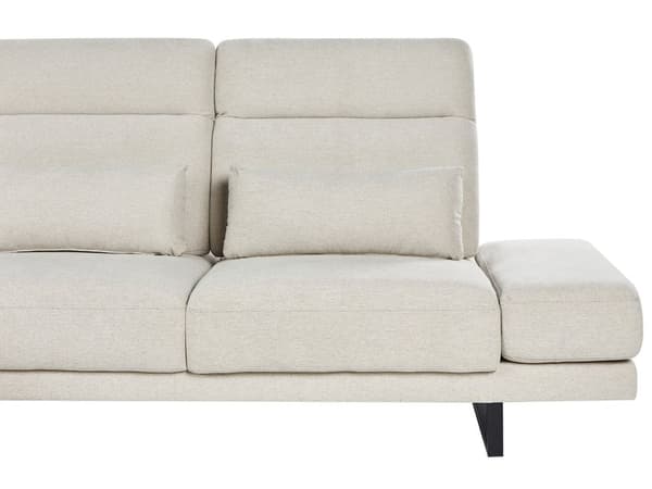 Hörnsoffa Höger Beige Polyesterklädsel Stålben Justerbara Armstöd och Ryggstöd Vardagsrumsmöbler