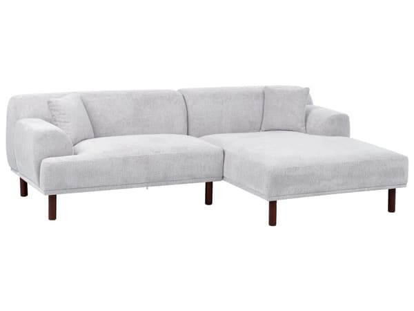 Hjørnesofa Lysegrå Stoff L-form 4-seter Venstrevendt Vannavvisende stoff Minimalistisk stil