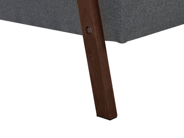 Bäddsoffa Mörkgrå Tyg Mörkt Trä Armstöd Stoppad 3-sits Klick Klack Säng Träram