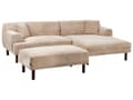 Miniatyrbilde 9 av 11: Hjørnesofa med fotskammel Beige Stoff L-form 4-seter Venstrevendt Vannavvisende stoff Minimalistisk stil