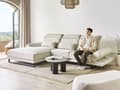 Miniatyrbillede 4 af 11: Hjørnesofa med Open End Lys Beige Stof Polyester 4 Personers Sofa med Chaiselong L Formet Sofa Dyb Blød Stofsofa Design Højrevendt