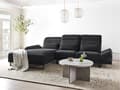 Miniatyrbillede 5 af 11: Hjørnesofa med Open End Sort Stof Polyester 4 Personers Sofa med Chaiselong L Formet Sofa Dyb Blød Stofsofa Design Højrevendt