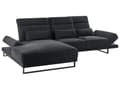 Miniatyrbillede 8 af 11: Hjørnesofa med Open End Sort Stof Polyester 4 Personers Sofa med Chaiselong L Formet Sofa Dyb Blød Stofsofa Design Højrevendt