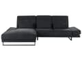 Miniatyrbillede 1 af 11: Hjørnesofa med Open End Sort Stof Polyester 4 Personers Sofa med Chaiselong L Formet Sofa Dyb Blød Stofsofa Design Højrevendt