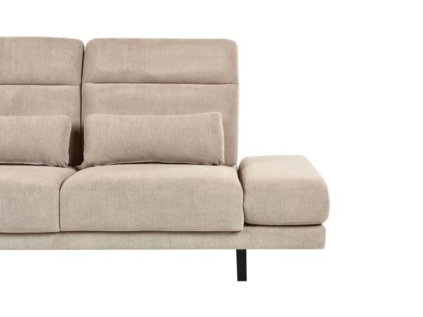 Hjørnesofa med Open End Taupe Stof Polyester 4 Personers Sofa med Chaiselong L Formet Sofa Dyb Blød Stofsofa Design Højrevendt