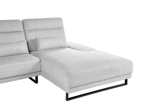 Hjørnesofa med Open End Grå Stof Polyester 4 Personers Sofa med Chaiselong L Formet Sofa Dyb Blød Stofsofa Design Venstrevendt