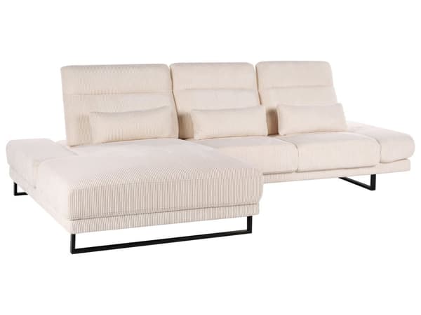 Hjørnesofa med Open End Beige Fløjl Polyester 4 Personers Sofa med Chaiselong L Formet Sofa Dyb Blød Stofsofa Design Højrevendt