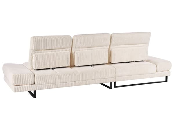 Hjørnesofa med Open End Beige Fløjl Polyester 4 Personers Sofa med Chaiselong L Formet Sofa Dyb Blød Stofsofa Design Højrevendt