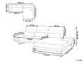 Miniatyrbillede 3 af 11: Hjørnesofa med Open End Beige Fløjl Polyester 4 Personers Sofa med Chaiselong L Formet Sofa Dyb Blød Stofsofa Design Venstrevendt