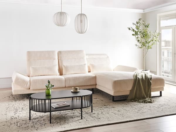 Hjørnesofa med Open End Beige Fløjl Polyester 4 Personers Sofa med Chaiselong L Formet Sofa Dyb Blød Stofsofa Design Venstrevendt
