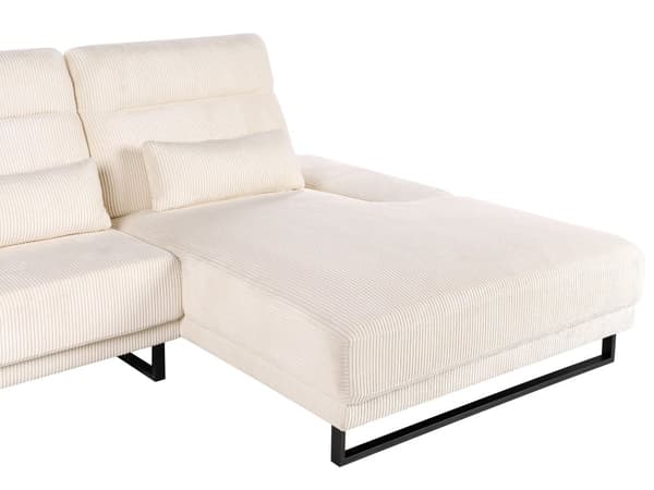 Hjørnesofa med Open End Beige Fløjl Polyester 4 Personers Sofa med Chaiselong L Formet Sofa Dyb Blød Stofsofa Design Venstrevendt