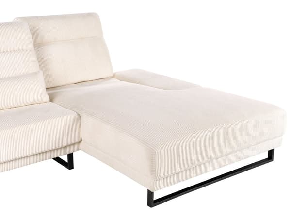 Hjørnesofa med Open End Beige Fløjl Polyester 4 Personers Sofa med Chaiselong L Formet Sofa Dyb Blød Stofsofa Design Venstrevendt