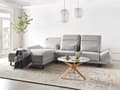 Miniatyrbillede 5 af 11: Hjørnesofa med Open End Lysegrå Stof Polyester 4 Personers Sofa med Chaiselong L Formet Sofa Dyb Blød Stofsofa Design Højrevendt