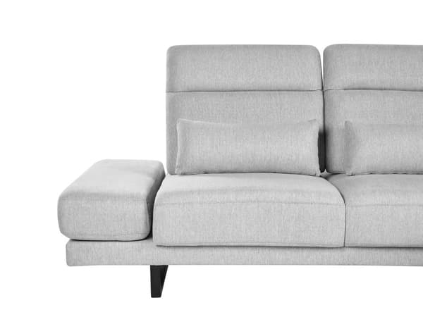 Hjørnesofa med Open End Lysegrå Stof Polyester 4 Personers Sofa med Chaiselong L Formet Sofa Dyb Blød Stofsofa Design Højrevendt