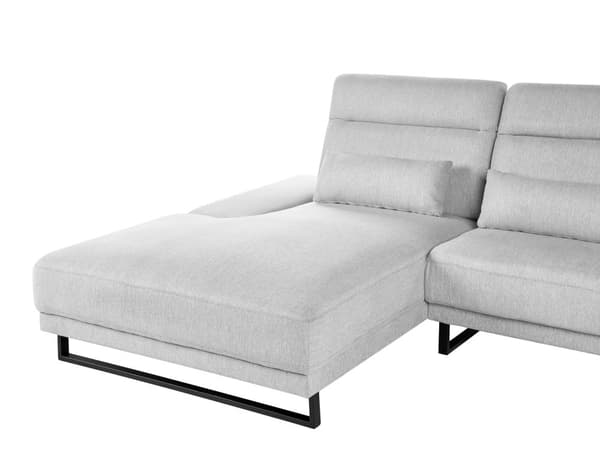 Hjørnesofa med Open End Lysegrå Stof Polyester 4 Personers Sofa med Chaiselong L Formet Sofa Dyb Blød Stofsofa Design Højrevendt