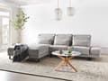 Miniatyrbillede 2 af 11: Hjørnesofa med Open End Lysegrå Stof Polyester 4 Personers Sofa med Chaiselong L Formet Sofa Dyb Blød Stofsofa Design Højrevendt