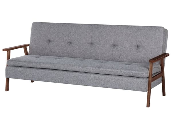 Sovesofa Lysegrå Polyester 3 Personers Moderne Blød Sofa Sofaseng Tre Personers Designsofa Praktisk Splitback Stofsofa God Liggekomfort