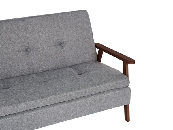 Sovesofa Lysegrå Polyester 3 Personers Moderne Blød Sofa Sofaseng Tre Personers Designsofa Praktisk Splitback Stofsofa God Liggekomfort