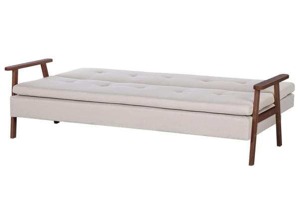 Sovesofa Beige Polyester 3 Personers Moderne Blød Sofa Sofaseng Tre Personers Designsofa Praktisk Splitback Stofsofa God Liggekomfort