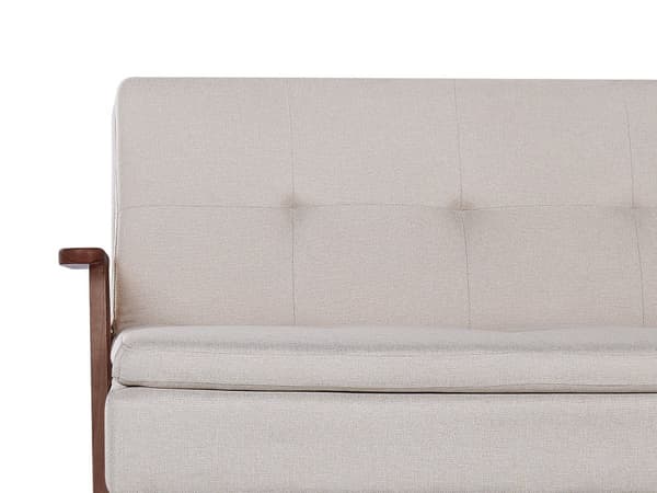 Sovesofa Beige Polyester 3 Personers Moderne Blød Sofa Sofaseng Tre Personers Designsofa Praktisk Splitback Stofsofa God Liggekomfort