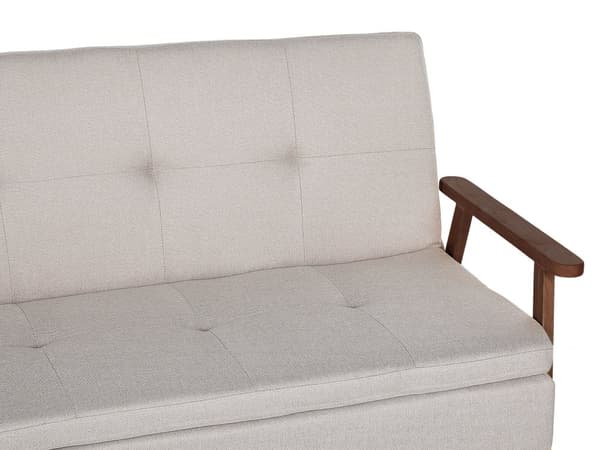 Sovesofa Beige Polyester 3 Personers Moderne Blød Sofa Sofaseng Tre Personers Designsofa Praktisk Splitback Stofsofa God Liggekomfort