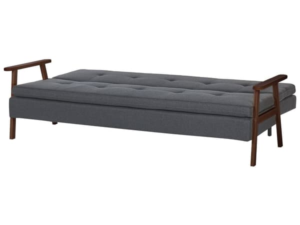 Sovesofa Mørkegrå Polyester 3 Personers Moderne Blød Sofa Sofaseng Tre Personers Designsofa Praktisk Splitback Stofsofa God Liggekomfort