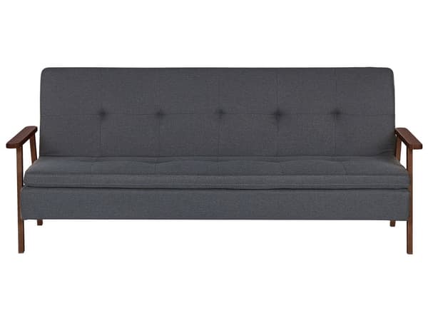 Sovesofa Mørkegrå Polyester 3 Personers Moderne Blød Sofa Sofaseng Tre Personers Designsofa Praktisk Splitback Stofsofa God Liggekomfort