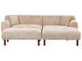 Miniatyrbillede 7 af 11: Hjørnesofa med Chaiselong Beige Polyester 3 Personers Sofa L Formet Dyb Sofahjørne Siddemøbel Blød Stofsofa med Fodskammel Venstrevendt