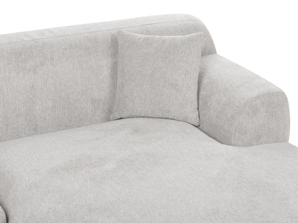 Hjørnesofa med Chaiselong Lysegrå Polyester 3 Personers Sofa L Formet Dyb Sofahjørne Siddemøbel Blød Stofsofa Venstrevendt