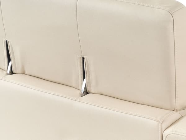 Soffa 3-sits Beige Konstläder Justerbar Ryggstöd Höjd Modern