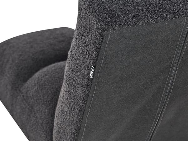 Bäddsoffa Svart Boucle Tyg Stoppad 3-sits Liggande Ryggstöd Kvadratisk Quiltad
