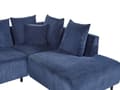 Miniatyrbilde 8 av 11: Hjørnesofa Venstrevendt Blå Kordfløyel Stoffputer Metall Svart Ben Retro Design Pute Ryggstøtte
