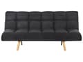 Miniatyrbilde 5 av 11: Sovesofa Svart Boucle Stoff Polstret 3-seter Liggende Ryggstøtte Firkantet Quiltet