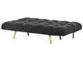 Miniatyrbilde 7 av 11: Sovesofa Svart Boucle Stoff Polstret 3-seter Liggende Ryggstøtte Firkantet Quiltet